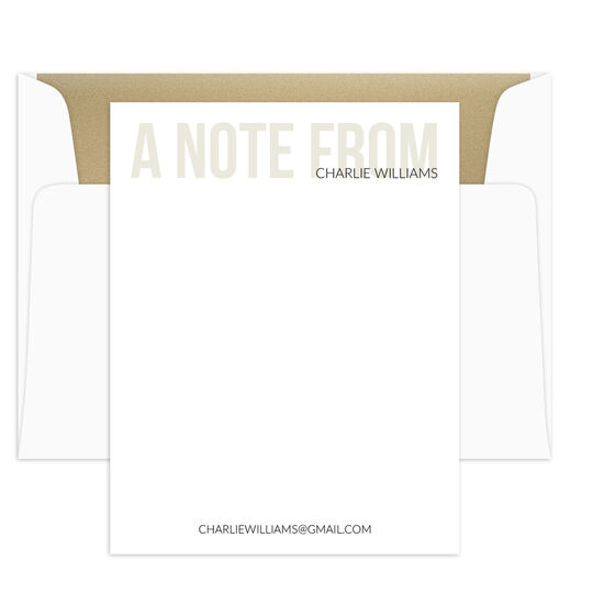Bold A Note From Flat Note Cards